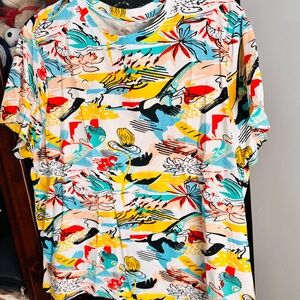 Tropical Abstract Graphic Tee - Multicolor